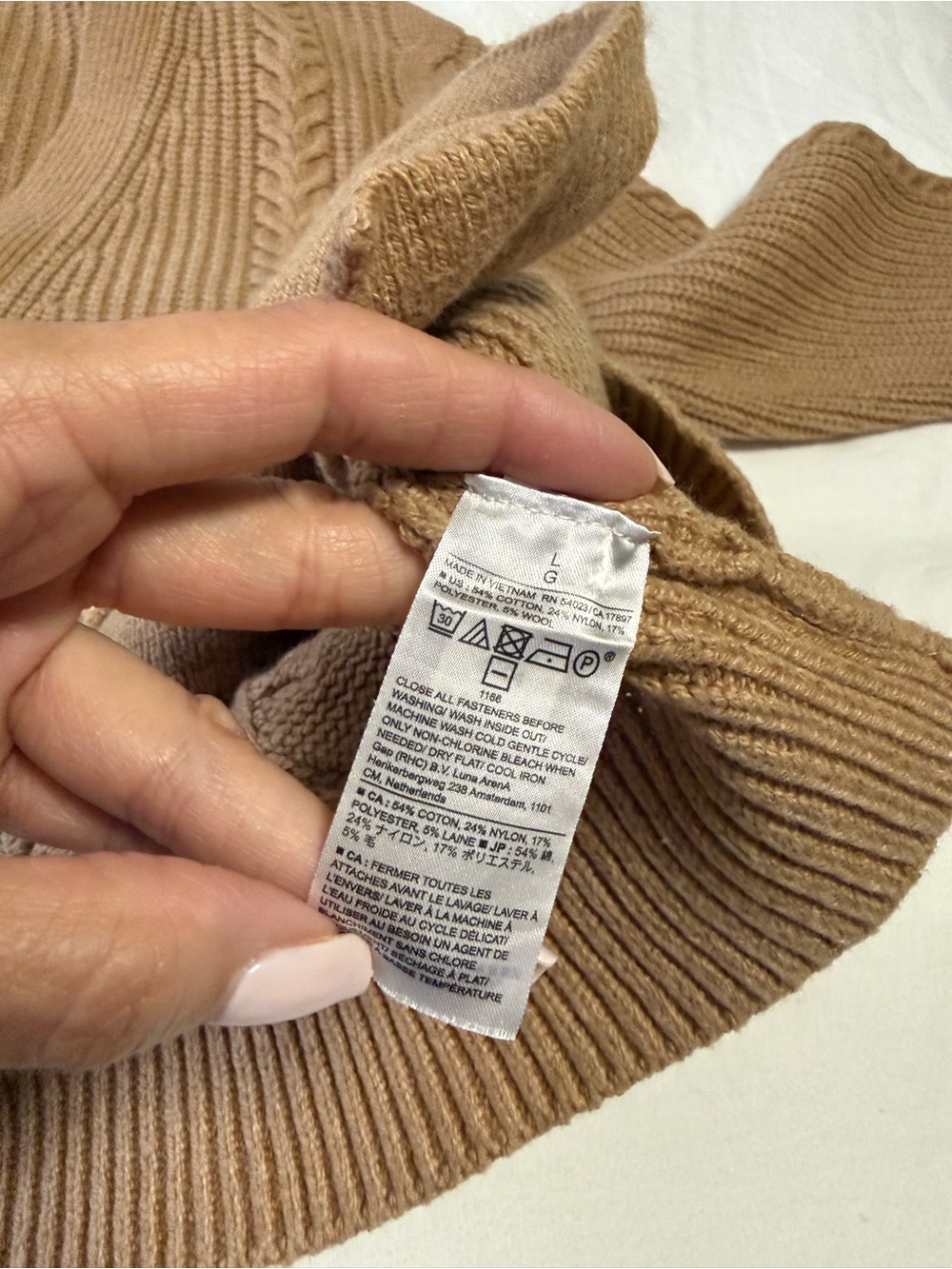 Banana Republic | Women’s Large | Camel Chunky Cable Knit Sweater Cardigan - Picture 10 of 11